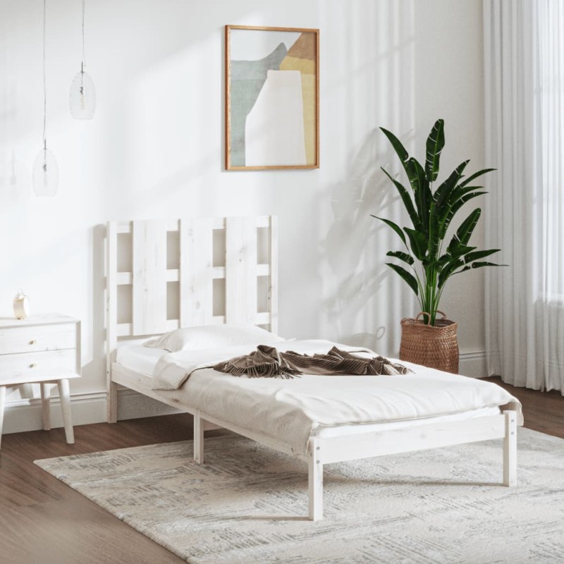 vidaXL Massivholzbett Weiß 75x190 cm vidaXL Massivholzbett Weiß 75x190 cm