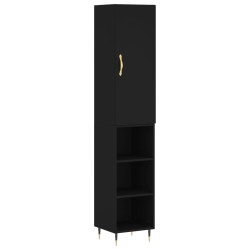 Highboard Schwarz 34,5x34x180 cm Holzwerkstoff
