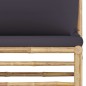 3-tlg. Garten-Lounge-Set mit Dunkelgrauen Kissen Bambus 3-tlg. Garten-Lounge-Set mit Dunkelgrauen Kissen Bambus