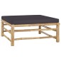 3-tlg. Garten-Lounge-Set mit Dunkelgrauen Kissen Bambus 3-tlg. Garten-Lounge-Set mit Dunkelgrauen Kissen Bambus
