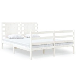 vidaXL Massivholzbett ohne Matratze Weiß 120x190 cm Kiefernholz