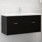vidaXL Waschbeckenunterschrank mit Einbaubecken Schwarz Holzwerkstoff vidaXL Waschbeckenunterschrank mit Einbaubecken Schwarz Holzwerkstoff