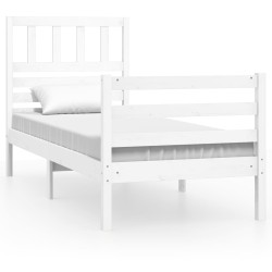 vidaXL Massivholzbett Weiß 75x190 cm