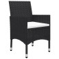 9-tlg. Garten-Essgruppe Poly Rattan und Glas Schwarz 9-tlg. Garten-Essgruppe Poly Rattan und Glas Schwarz