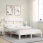 vidaXL Massivholzbett mit Kopfteil Weiß 140x190 cm vidaXL Massivholzbett mit Kopfteil Weiß 140x190 cm
