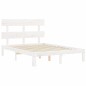 vidaXL Massivholzbett mit Kopfteil Weiß 140x190 cm vidaXL Massivholzbett mit Kopfteil Weiß 140x190 cm
