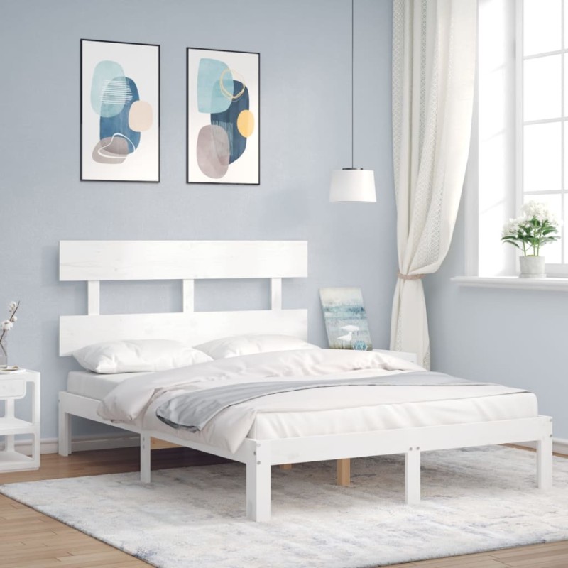vidaXL Massivholzbett ohne Matratze Weiß 120x200 cm Kiefernholz vidaXL Massivholzbett ohne Matratze Weiß 120x200 cm Kiefernholz