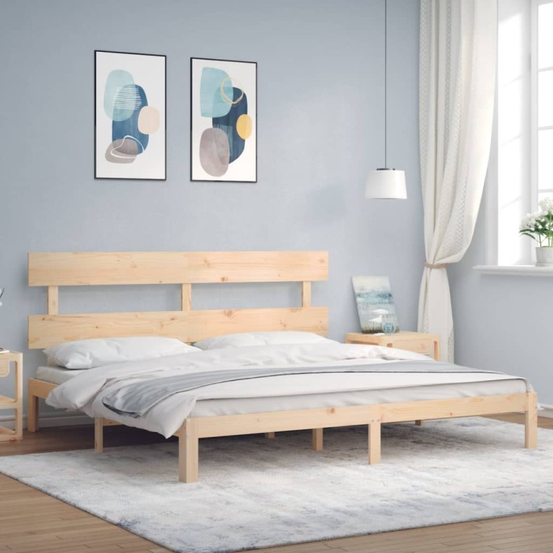 vidaXL Massivholzbett mit Kopfteil vidaXL Massivholzbett mit Kopfteil