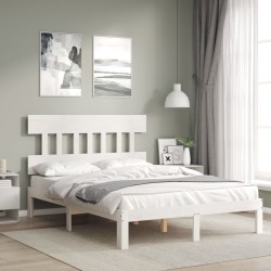 vidaXL Massivholzbett ohne Matratze Weiß 120x200 cm Kiefernholz