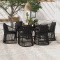 vidaXL 7-tlg. Garten-Essgruppe mit Kissen Schwarz vidaXL 7-tlg. Garten-Essgruppe mit Kissen Schwarz