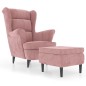 vidaXL Ohrensessel mit Hocker Rosa Samt vidaXL Ohrensessel mit Hocker Rosa Samt