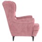 vidaXL Ohrensessel mit Hocker Rosa Samt vidaXL Ohrensessel mit Hocker Rosa Samt