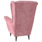 vidaXL Ohrensessel mit Hocker Rosa Samt vidaXL Ohrensessel mit Hocker Rosa Samt