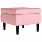 vidaXL Ohrensessel mit Hocker Rosa Samt vidaXL Ohrensessel mit Hocker Rosa Samt
