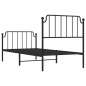vidaXL Bettgestell mit Kopf- und Fußteil Metall Schwarz 90x190 cm vidaXL Bettgestell mit Kopf- und Fußteil Metall Schwarz 90x190 cm