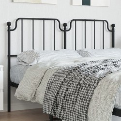 vidaXL Kopfteil Metall Schwarz 135 cm