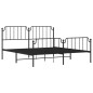 vidaXL Bettgestell mit Kopf- und Fußteil Metall Schwarz 183x213 cm