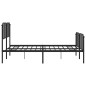 vidaXL Bettgestell mit Kopf- und Fußteil Metall Schwarz 183x213 cm