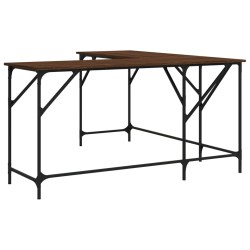 vidaXL Schreibtisch Braun Eichen-Optik 149x149x75 cm Holzwerkstoff