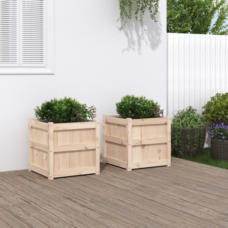 vidaXL Pflanzkübel 2 Stk. Massivholz Kiefer vidaXL Pflanzkübel 2 Stk. Massivholz Kiefer