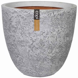 Capi Blumentopf Nature Rock Rund 43 x 41 cm Elfenbeinfarben PKRCI212