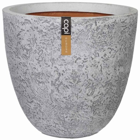 Capi Blumentopf Nature Rock Rund 43 x 41 cm Elfenbeinfarben PKRCI212