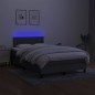 vidaXL Boxspringbett mit Matratze & LED Dunkelgrau 120x200 cm Stoff vidaXL Boxspringbett mit Matratze & LED Dunkelgrau 120x200 cm Stoff