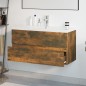 vidaXL Waschbeckenschrank mit Einbaubecken Räuchereiche Holzwerkstoff vidaXL Waschbeckenschrank mit Einbaubecken Räuchereiche Holzwerkstoff