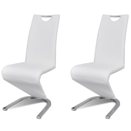 vidaXL Esszimmerstühle 2 Stk. Weiß Kunstleder 