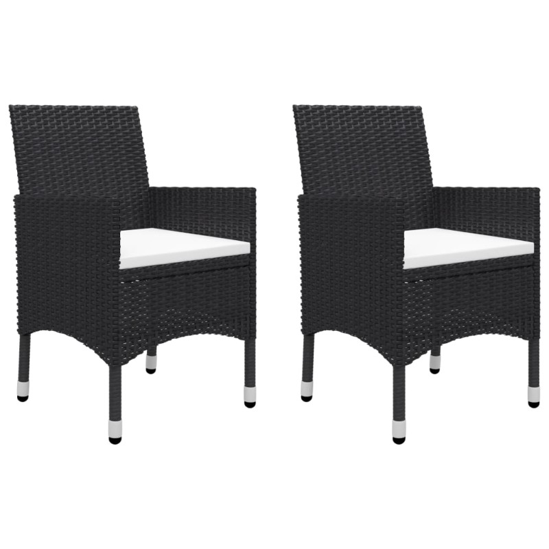 vidaXL 3-tlg. Bistro-Set Poly Rattan und Akazienholz Schwarz vidaXL 3-tlg. Bistro-Set Poly Rattan und Akazienholz Schwarz