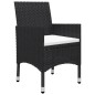 vidaXL 3-tlg. Bistro-Set Poly Rattan und Akazienholz Schwarz vidaXL 3-tlg. Bistro-Set Poly Rattan und Akazienholz Schwarz
