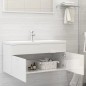 vidaXL Waschbeckenunterschrank mit Einbaubecken Hochglanz-Weiß vidaXL Waschbeckenunterschrank mit Einbaubecken Hochglanz-Weiß
