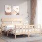 vidaXL Massivholzbett mit Kopfteil 160x200 cm vidaXL Massivholzbett mit Kopfteil 160x200 cm