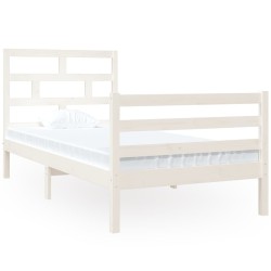 vidaXL Massivholzbett Weiß 90x190 cm