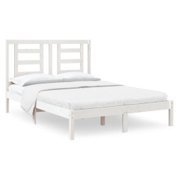 vidaXL Massivholzbett Weiß 120x190 cm
