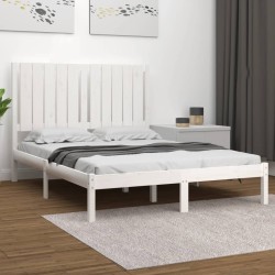 vidaXL Massivholzbett Weiß 120x190 cm
