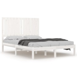 vidaXL Massivholzbett Weiß 120x190 cm