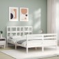 vidaXL Massivholzbett mit Kopfteil Weiß 140x190 cm vidaXL Massivholzbett mit Kopfteil Weiß 140x190 cm