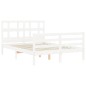 vidaXL Massivholzbett mit Kopfteil Weiß 140x190 cm vidaXL Massivholzbett mit Kopfteil Weiß 140x190 cm