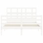 vidaXL Massivholzbett mit Kopfteil Weiß 140x190 cm vidaXL Massivholzbett mit Kopfteil Weiß 140x190 cm