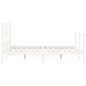 vidaXL Massivholzbett mit Kopfteil Weiß 140x190 cm vidaXL Massivholzbett mit Kopfteil Weiß 140x190 cm