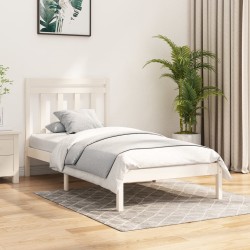 vidaXL Massivholzbett Weiß 75x190 cm