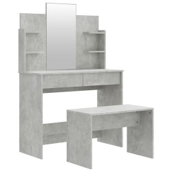 vidaXL Schminktisch-Set Betongrau 96x40x142 cm