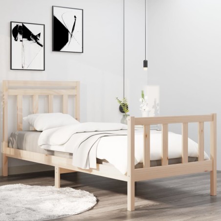 vidaXL Massivholzbett 75x190 cm