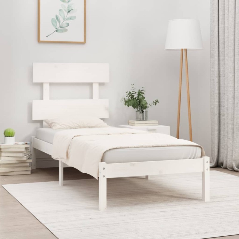 vidaXL Massivholzbett Weiß 75x190 cm vidaXL Massivholzbett Weiß 75x190 cm