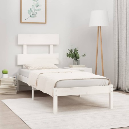 vidaXL Massivholzbett Weiß 75x190 cm