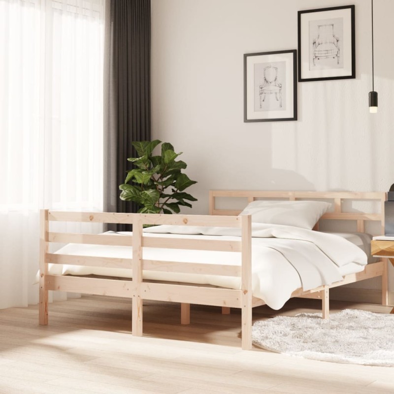 vidaXL Massivholzbett Kiefer 140x190 cm vidaXL Massivholzbett Kiefer 140x190 cm