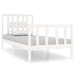 vidaXL Massivholzbett Weiß 75x190 cm