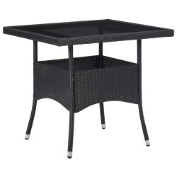 vidaXL 5-tlg. Garten-Essgruppe Schwarz Poly Rattan und Glas