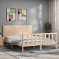 vidaXL Massivholzbett mit Kopfteil vidaXL Massivholzbett mit Kopfteil
